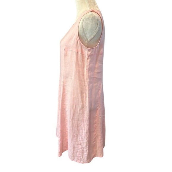 J. Jill Love Linen Shift Dress Women Size XS Lightweight Sleeveless Pink V-Neck - Picture 3 of 12